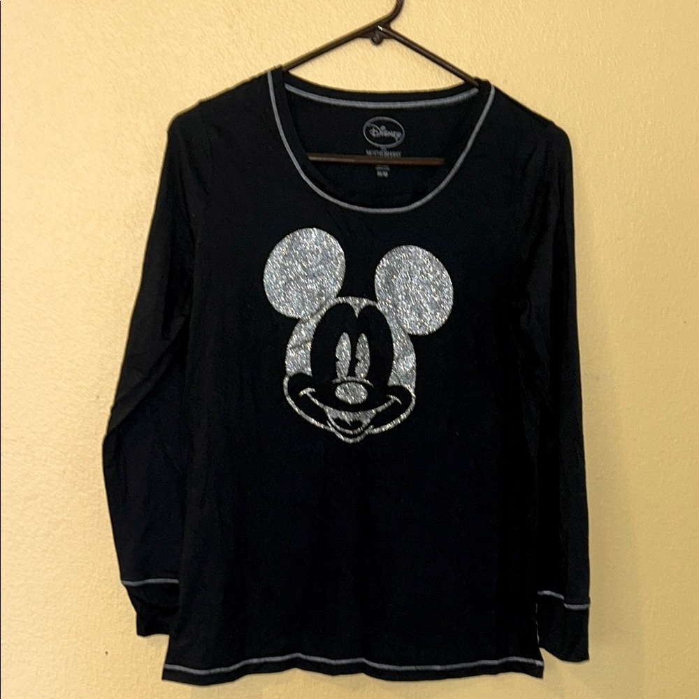 Motherhood Maternity Disney Black Long Sleeve Shirt Sz M